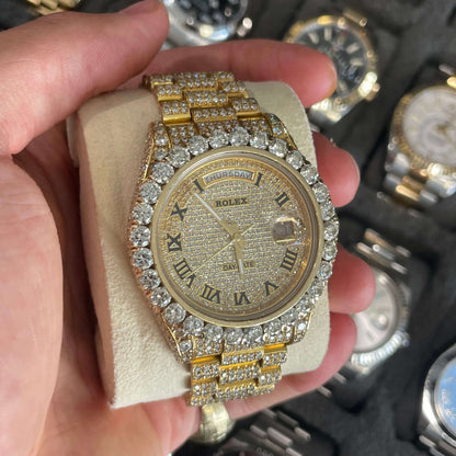 Golden Rolex Iced out Watch